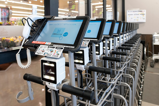 カート型セルフレジの写真