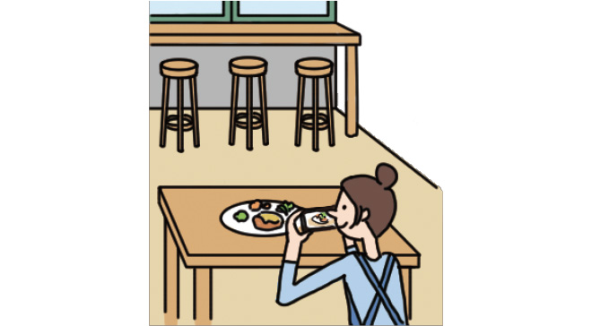 カメラ目線の笑顔