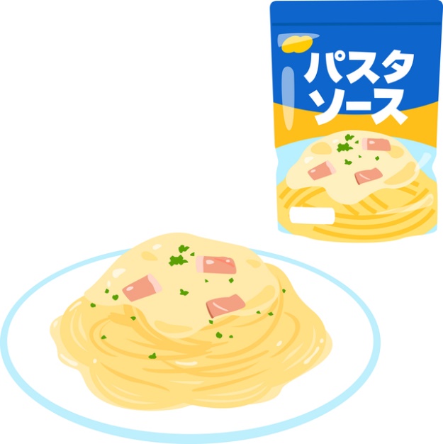 パスタソースとパスタのイラスト画像