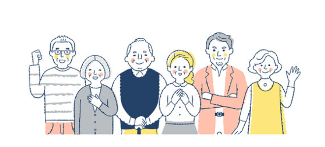 年代別高齢者のイメージイラスト画像