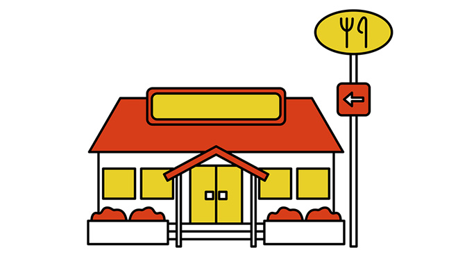 大手ファミリーレストランチェーンのイラストイメージ画像