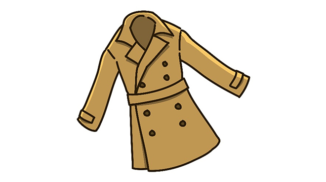 トレンチコートのイラスト画像