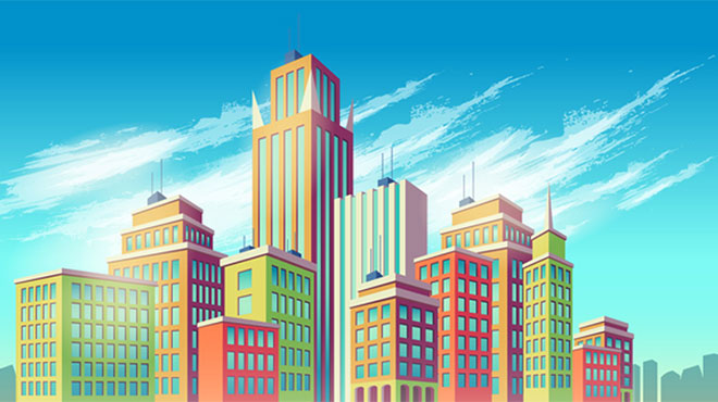 ビルが並ぶ街のイメージ画像