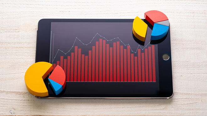 タブレットに表示されるグラフのイメージ画像