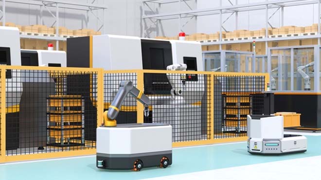 倉庫内をロボットが移動するのイメージ画像