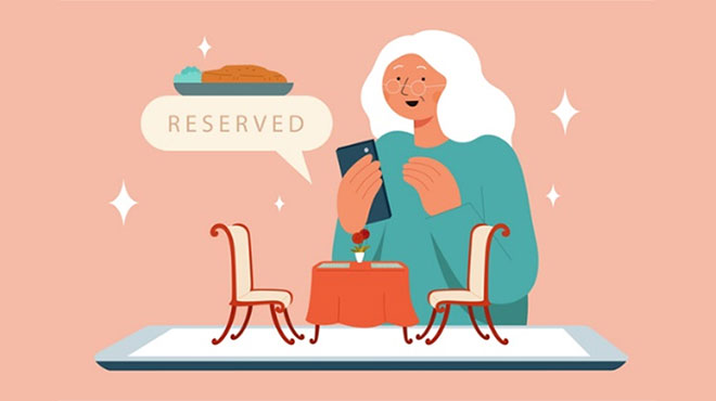 予約アプリを使う人のイメージ画像