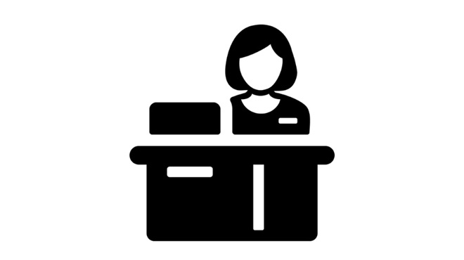 レジと女性のイラストのイメージ画像