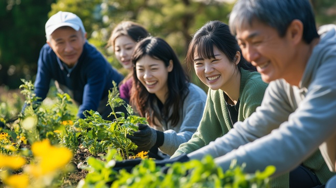 畑体験を楽しんでいるイメージ画像