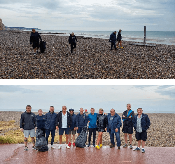 サイト内外の清掃活動　Cleaning activity at Puys beach