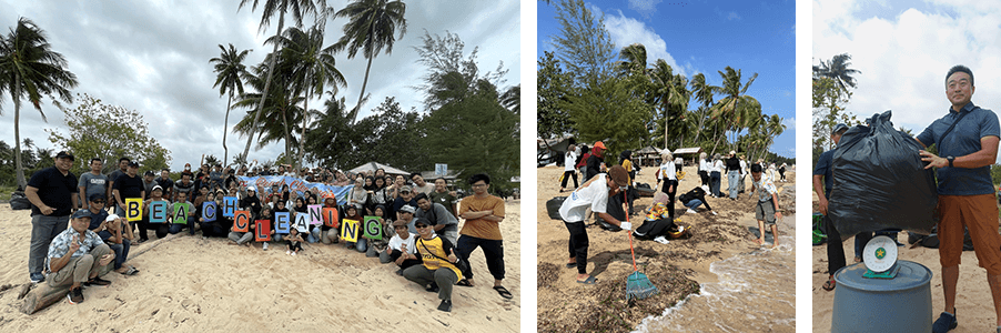 海岸清掃活動 Cleaning activity at Ujung beach