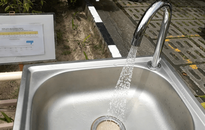 水資源使用量削減：節水タップへの入替え Reducing usage of water resources : Water saving tap installation