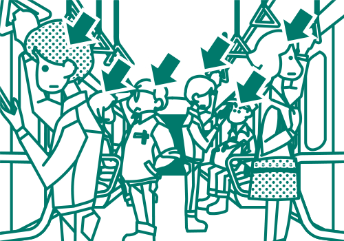 通勤の電車内はほぼ会社関係者