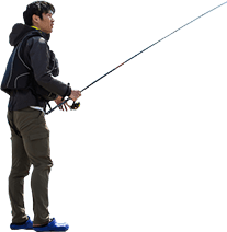 海で釣りをする