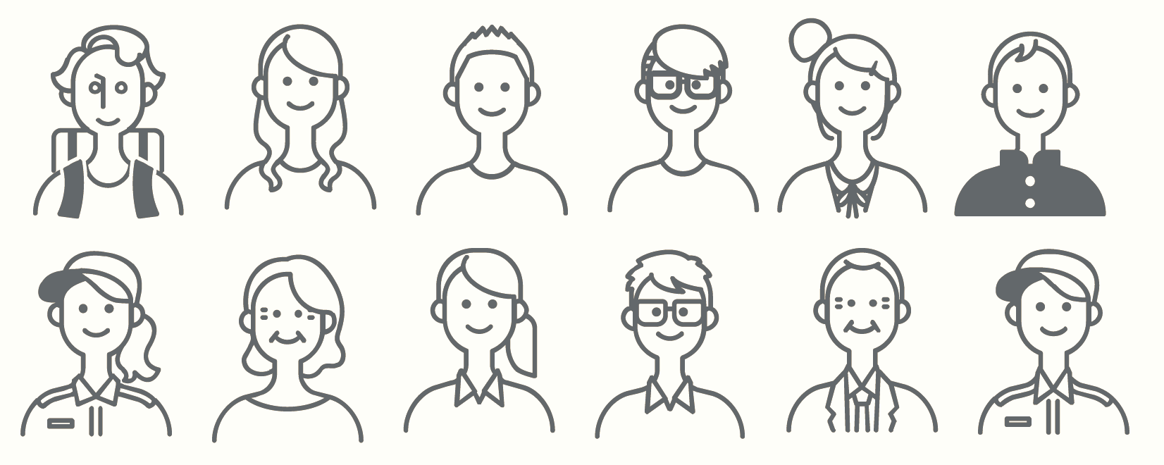 老若男女のイラスト