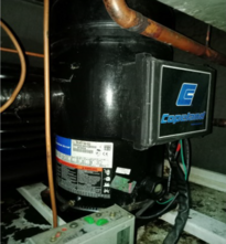 空調用コンプレッサ更新による電力消費量低減