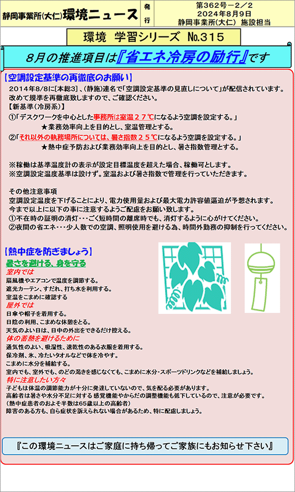 エネルギー・リサイクル推進委員会、環境推進委員会開催によるエネルギー使用量の把握、省エネ活動推進