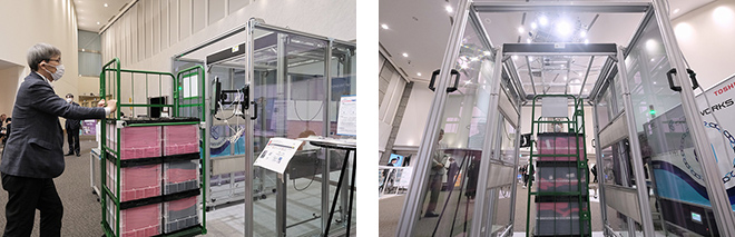 ハンガーラックごと通過できることが特長のウォークスルーゲートのイメージ画像