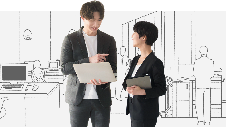 オフィスで打ち合わせのイメージ画像