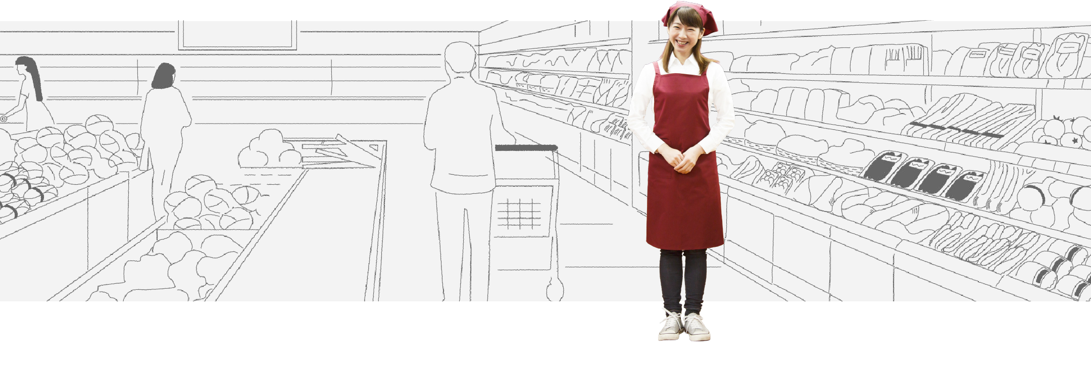 スーパーの店員のイメージ画像