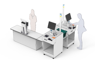 セミセルフ会計機設置例のイメージ