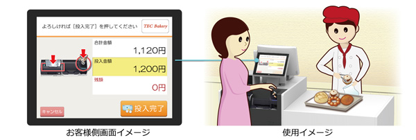 飲食店向け対面式セミセルフレジのイメージ