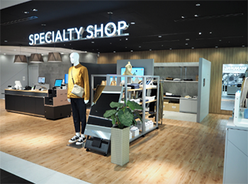実際の専門店をイメージした展示