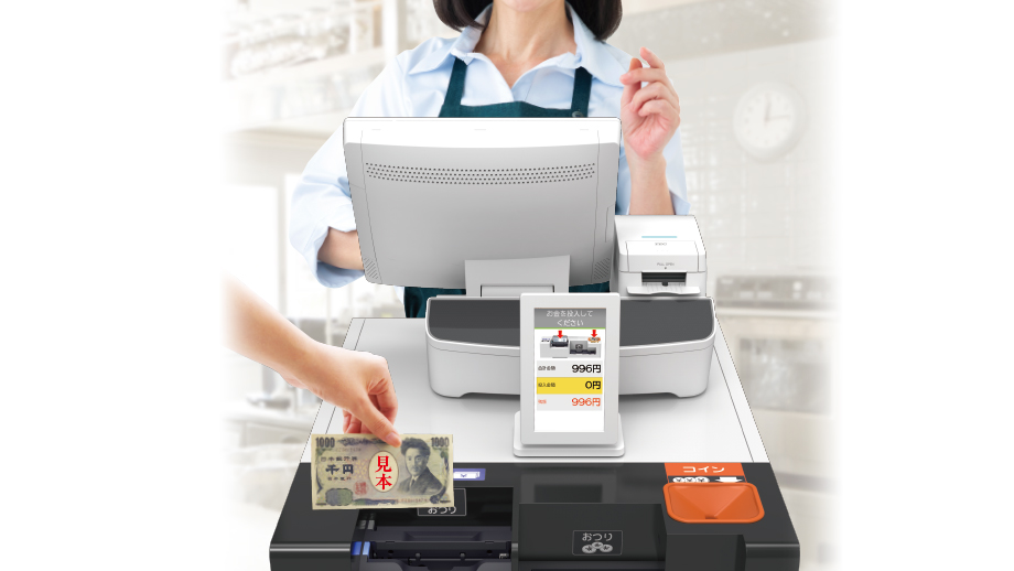 現金に触れずストレスのないレジ業務