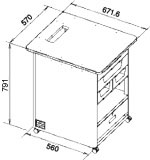 多収納型（M-8000/M-8500分離設置対応） TSU-PT-8000CF2-VT-H寸法図