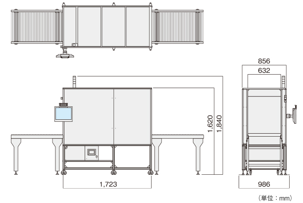 自動搬送型 TG-1800 寸法図
