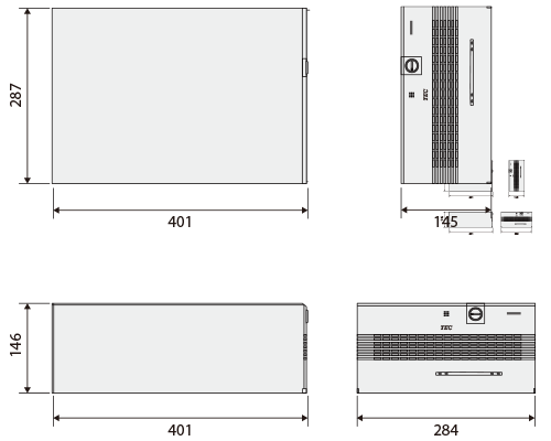 小型サーバ XP-9800外形寸法図
