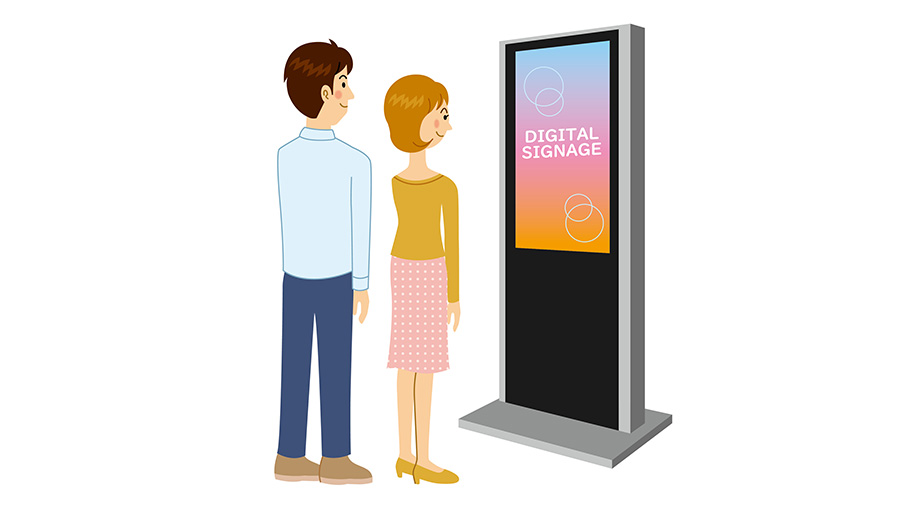 デジタルサイネージを見る人のイメージ画像