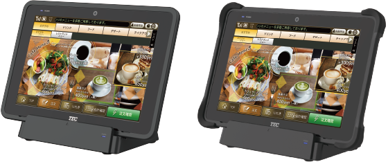 タブレット本体が充電用クレードルにセットされている写真