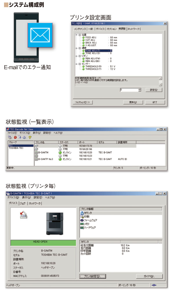 SNMPネットワークツールのシステム構成例1イメージ