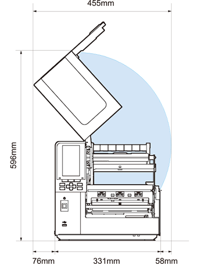 側面の折りたたみ構造でスペース削減のイメージ