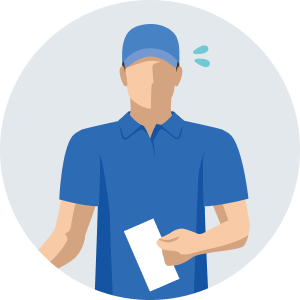 ラベルの手貼り不要のイラスト