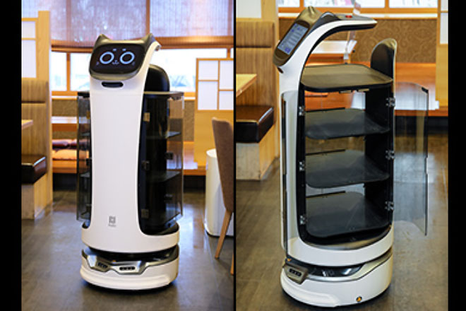 カバー付きの配膳ロボットイメージ