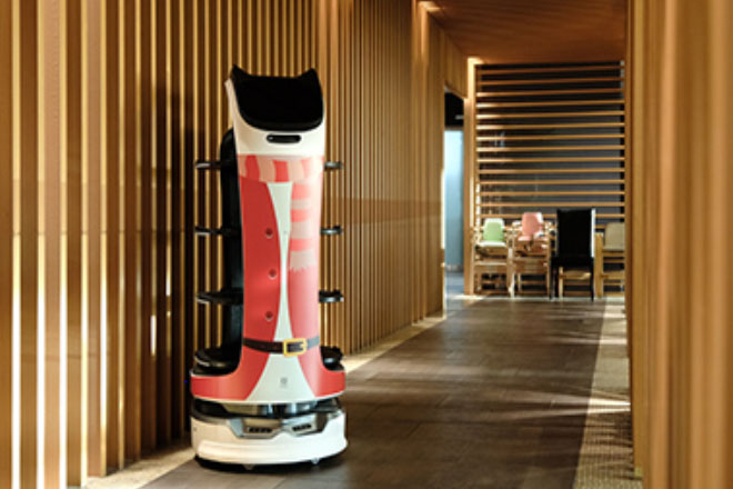 「日本料理 京ぜん」で待機する「BellaBot」イメージ