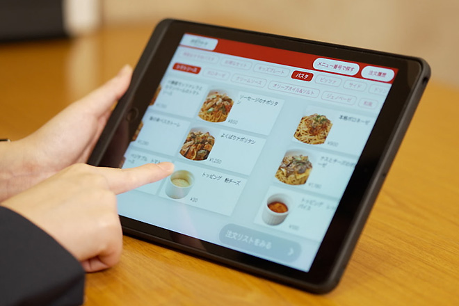 操作性が良いタブレットで注文のイメージ