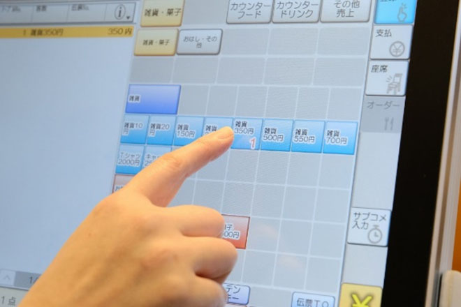 大きな画面を操作しているイメージ画像