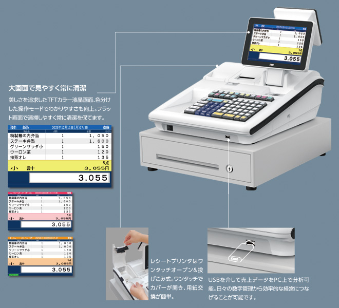 ｍita MA-3055-S FS-3055-S 対応 汎用 感熱レジロール紙 (80巻パック ）東芝テック用 - 1