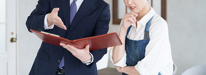 テナント出店希望者への説明のイメージ画像