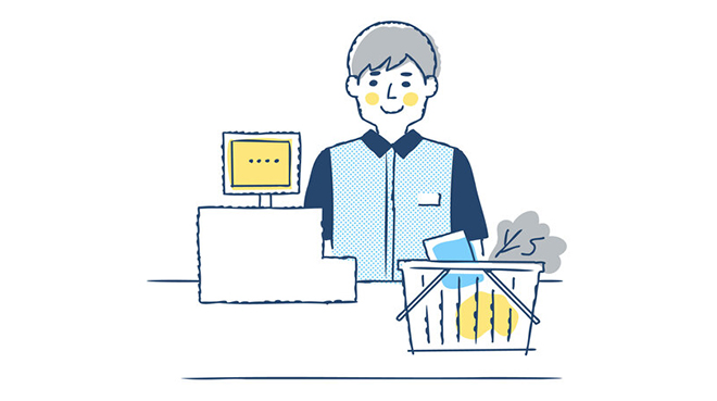 レジにいる男性のイメージ画像
