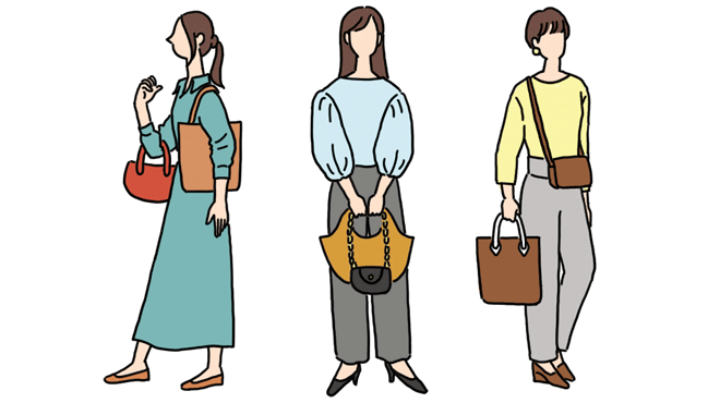 バッグ2個持ちのイラストイメージ