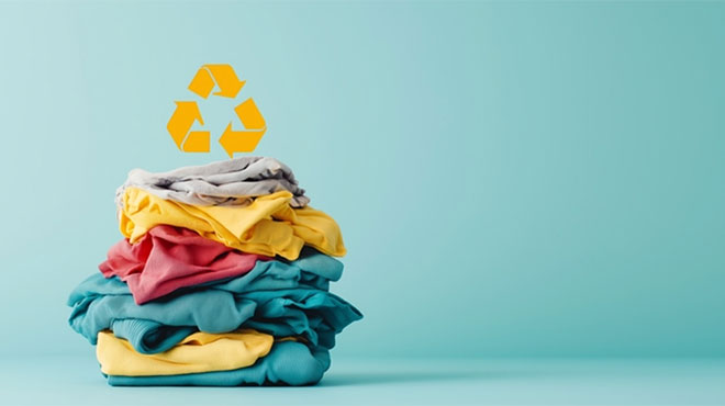 リサイクルされる衣類のイメージ画像