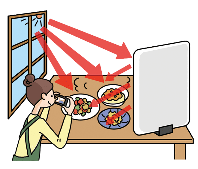 自然光が入る明るい室内で撮るイラストイメージ画像