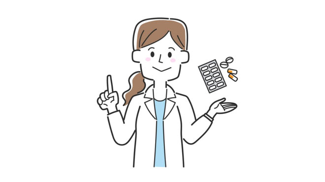女性の薬剤師のイラストイメージ画像
