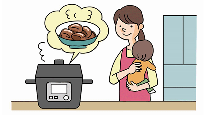 ほったらかし調理のイラストイメージ