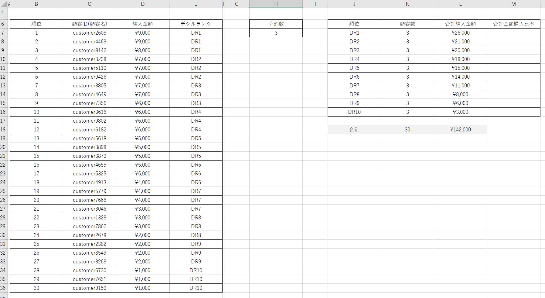 エクセルのスクリーンショット