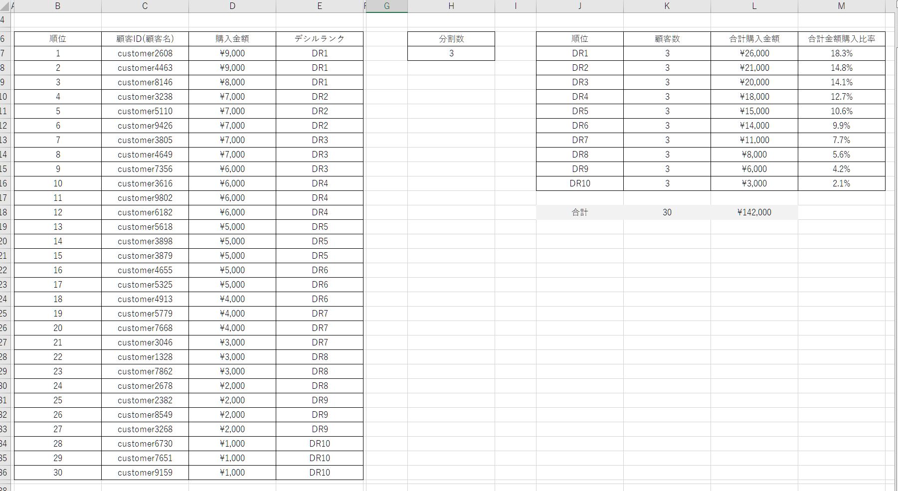 エクセルのスクリーンショット