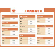 内線番号表（09上期）画像